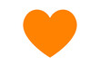 Orange heart icon flat design