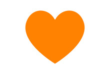 Orange Heart Icon Flat Design