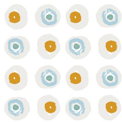 Aufkleber - Painted circles background. Acrylic paint or ink rounded hand painted brush strokes. Vector seamless pattern in pastel colors. Retro scandinavian style colorful abstract decorative ornament