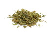 © Sanja - Dried lemon balm pile isolated on white background. Lemon balm spice. Bio organic lemon balm tea.