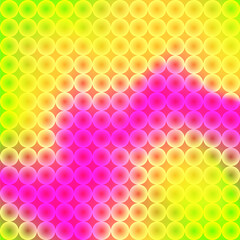 Fototapete - Modern 3D multicolor background with dynamic wavy and circles mosaic. Jpeg illustration