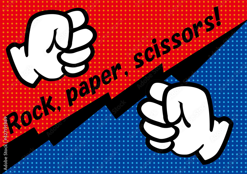 アメリカン コミック風の手のイラスト ジャンケンのポーズ グーとグー Rock Paper Scissors Dcn Gallery