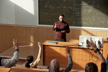 Poster - Casual teacher in college lecture