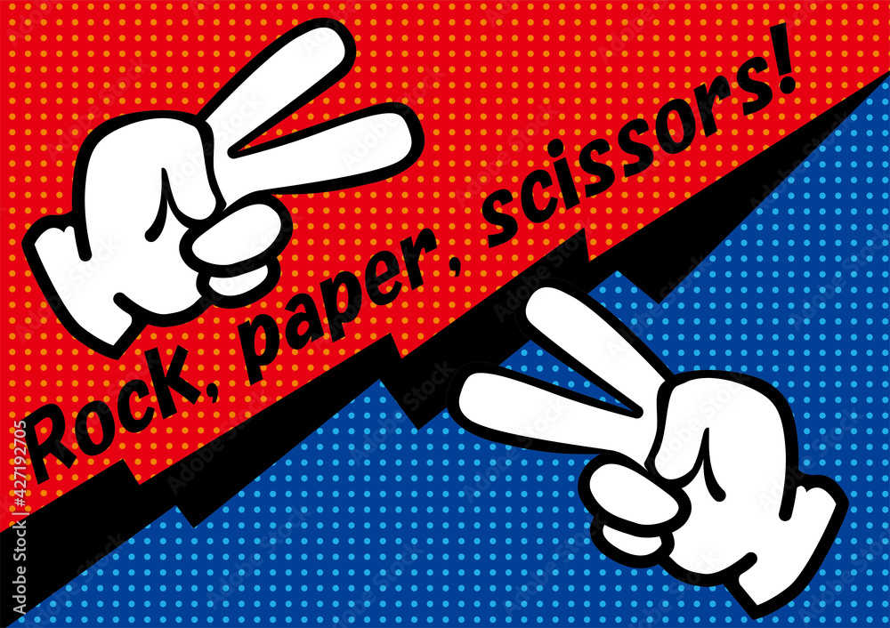 アメリカン コミック風の手のイラスト ジャンケンのポーズ チョキとチョキ Rock Paper Scissors Dcn Gallery