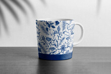 Blue China Floral Porcelain Mug Tableware