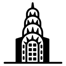 
Well Designed Solid Style Icon Of Chrysler Building 

