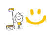 Strichfiguren / Strichmännchen: Glücklich, lächeln, malen, Smiley. (Nr. 599)