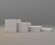 © suchywilk - Backdrop scene of simple cube stand, 3D illustration, Studio scene for product display.