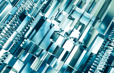 Poster - Abstract futuristic Technology background with iridescent texture. 3d rendering.