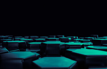 Poster - Abstract futuristic Technology background with hexagon pattern. 3d rendering.
