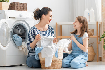 family doing laundry