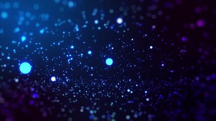 Poster - 3d rendering particle flows cyberspace digital abstract background. animation 4k resolution