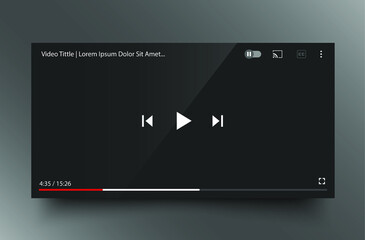 Aufkleber - Video player template concept for online broadcast, vector streaming service
