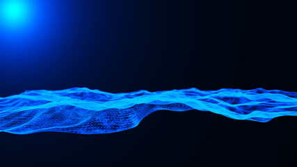 Poster - Optical fibers.  Big data background vizualisation. 3d rendering.