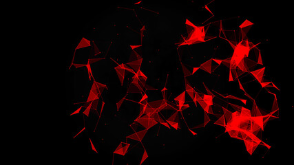 Poster - Network connection system.Background with connection dots and lines. Big data vizualization. 3d rendering. 