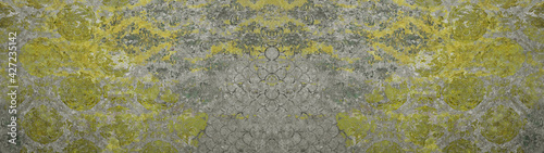 Obraz Dibond Old pantone ultimate gray vintage shabby patchwork motif tiles stone concrete cement wall texture background banner