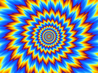 Wall Mural - pulsing fiery flower. optical illusion of movement.