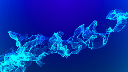 Poster - Optical fibers.  Big data background vizualisation. 3d rendering.