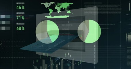 Poster - Animation of financial data processing over credit card insert into atm slot