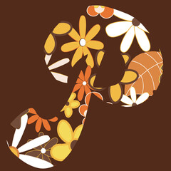 Poster - Retro letter P from the alphabet seamless repeat pattern print background