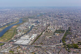 Fototapeta Miasta - 東京都板橋区高島平付近を空撮