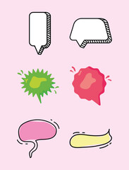 Sticker - six text balloons