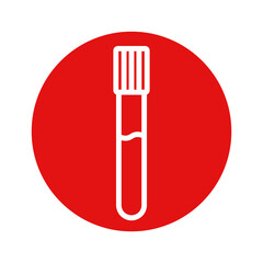 Wall Mural - blood test tube button icon. clipart image isolated on white background