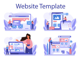 Poster - Website prototyping set. Web page modeling, interface development