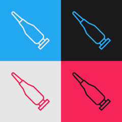 Poster - Pop art line Bullet icon isolated on color background. Vector