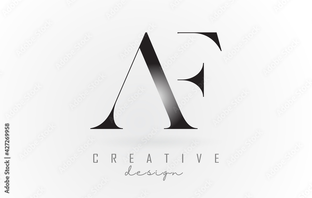 AF a f letter design logo logotype concept with serif font and elegant style vector illustration. - obrazy, fototapety, plakaty 