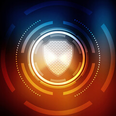 Poster - 2d illustration Security concept - shield 