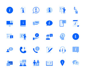 Poster - info and support icons set for personal and business use. vector illustration icons for graphic and 