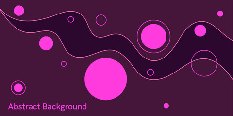 Fototapete - Poster with dynamic waves. Vector illustration in minimal flat style. Abstract background.