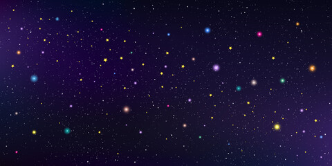 Wall Mural - galaxy background. stardust in deep universe and bright shining stars in universe. dark purple sky a
