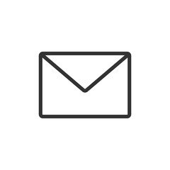 Poster - Envelope line icon. Email black outline sign. Business communication concept. Message black symbol. Vector illustration isolated on white.