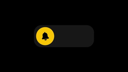 Poster - Notification Bell Bar Icon 4K Animation with Green Screen. Abstract notification smooth animation backdrop transparent in modern and elegant color 