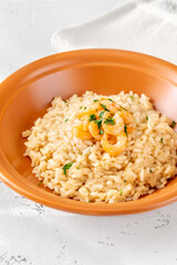 Poster - Portion of risotto with prawn