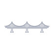 Bridge line vector icon - suspension bridge simple pictogram in linear style on white background. Vector illustration.