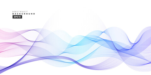 wave vector element with abstract blue lines for website, banner and brochure, curve flow motion ill
