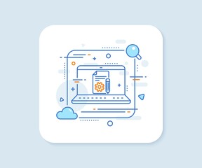 Aufkleber - Documentation line icon. Abstract vector button. Technical instruction sign. Documentation line icon. Laptop concept badge. Vector