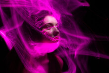 Lightpainting Portrait, New Art Direction, Long Exposure Photo Without Photoshop, Light Drawing At Long Exposure