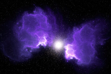 Wall Mural - space background with extrasolar nebula and stars