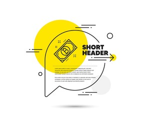 Poster - bitcoin line icon. speech bubble vector concept. cryptocurrency cash sign. crypto money symbol. bitc