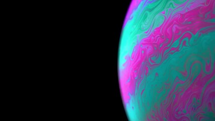 Wall Mural - Globe light. Abstract galaxy background with planet earth in universe space with sunlight on dark background. Fantastic structure of colorful bubbles