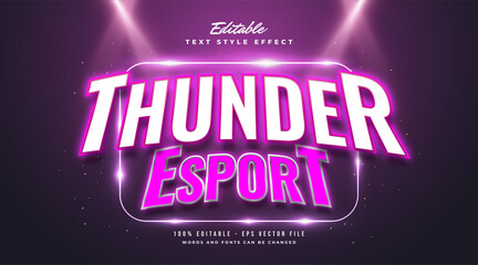Wall Mural - editable colorful e-sport text style with curved effect