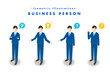 © murasaki - アイソメトリックイラスト ビジネスマンの立ち姿セット 吹き出しアイコン付き