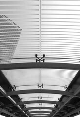 Poster - Ceiling of modern pedestrian walkway, Building abstract background