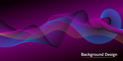 Fototapete - The wave of the many-colored lines. Creative line art. Vector illustration EPS 10. Design elements created using the Blend Tool. Curved smooth tape
