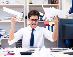 Canvas Print - Angry and scary businessman in the office