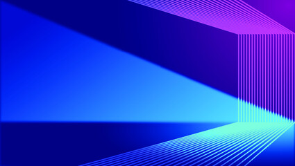 Poster - Neon line construction extension space technology sense spatial sense vector background